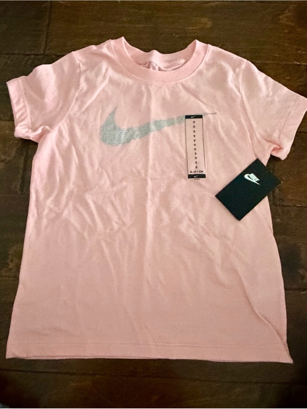 Nike Pink Short-Sleeve Tee with Silver Swoosh